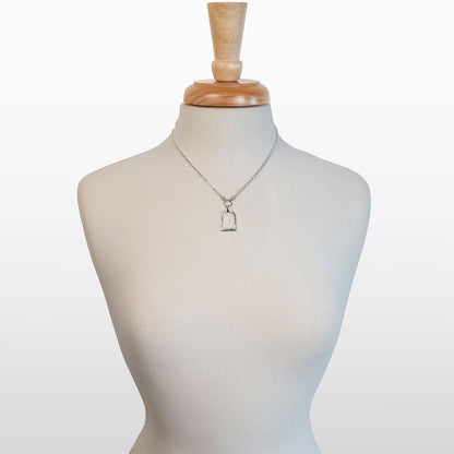 Urban Equestrian  Denby- Equestrian Riding Stirrup Necklace in Silver