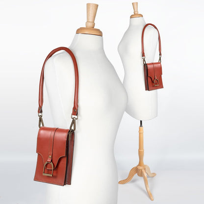 Urban Equestrian  Devon Deluxe Phone Bag - Luxury Leather Handbag in Cognac