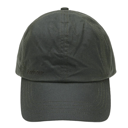 Barbour Wax Sports Cap, Sage,  front view