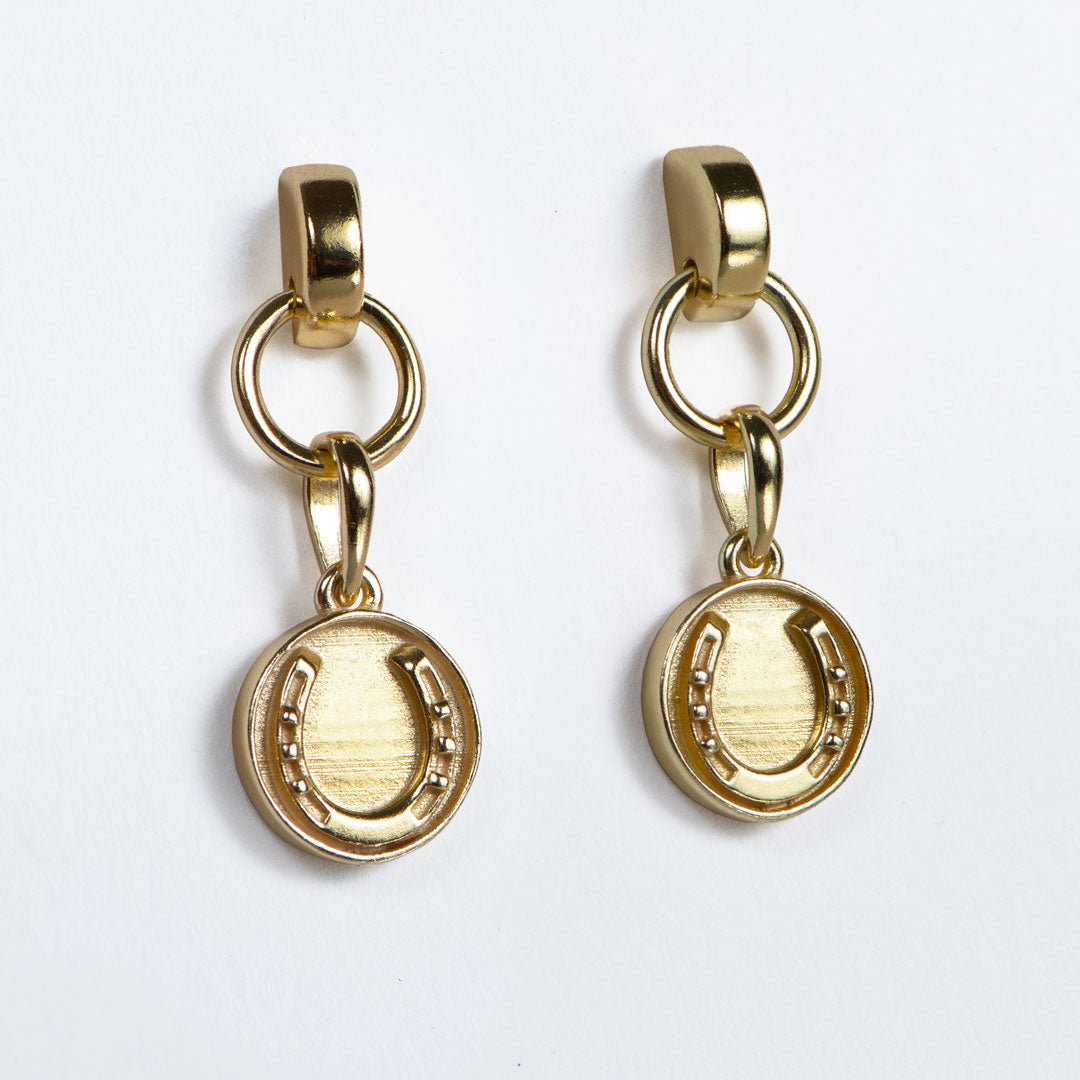 Urban Equestrian  Dorado - Horseshoe Coin Earring in Gold
