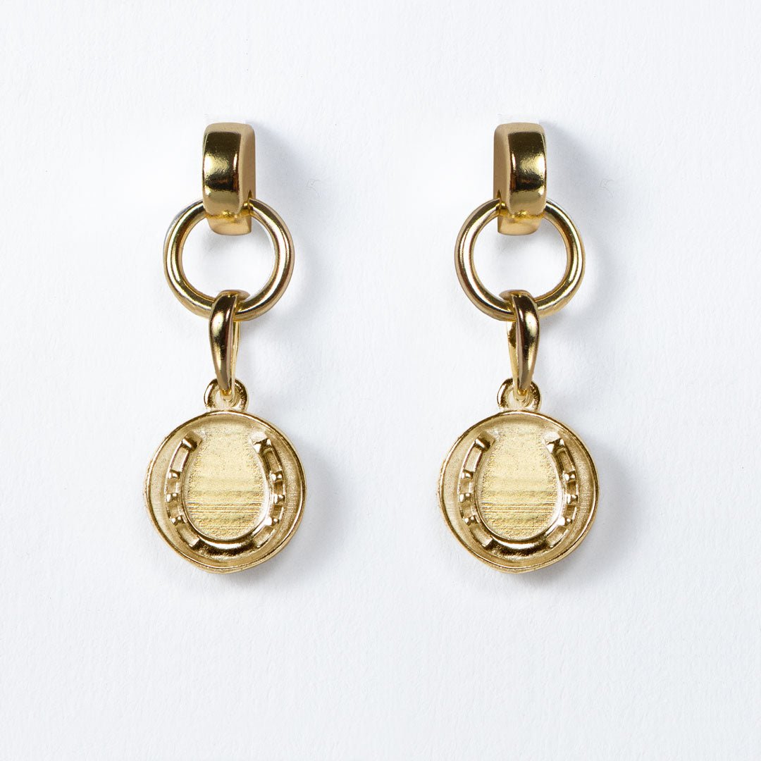 Urban Equestrian  Dorado - Horseshoe Coin Earring in Gold
