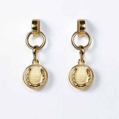 Urban Equestrian  Dorado - Horseshoe Coin Earring in Gold