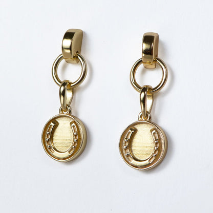 Urban Equestrian  Dorado - Horseshoe Coin Earring in Gold