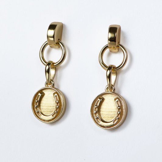 Urban Equestrian  Dorado - Horseshoe Coin Earring in Gold