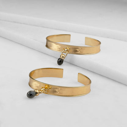 Urban Equestrian  Droplette - Black Onyx Equestrian Horse Bit Necklace in Gold