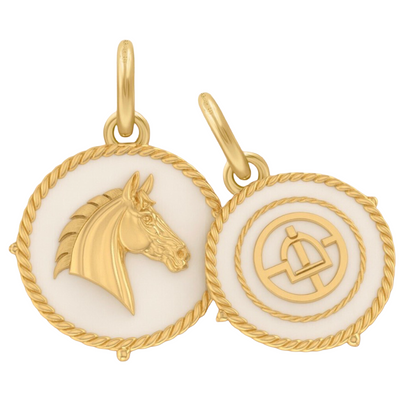 Ela Jae Horse Head White Enamel Amulet