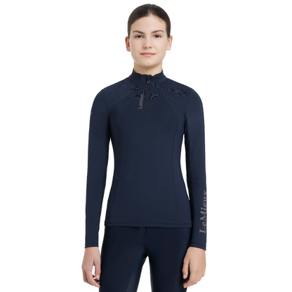 LeMieux Young Rider Classique Base Layer-navy-model-front view