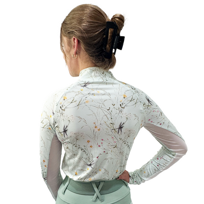 Dapplebay Dragonfly Meadow 1/4 Zip Long Sleeve Riding Top