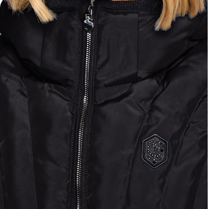 Samshield Women's Shelyne Light Puffer Vest, Black, collar zipper view