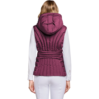 Samshield Women's Shelyne Light Puffer Vest, Plum, Back View