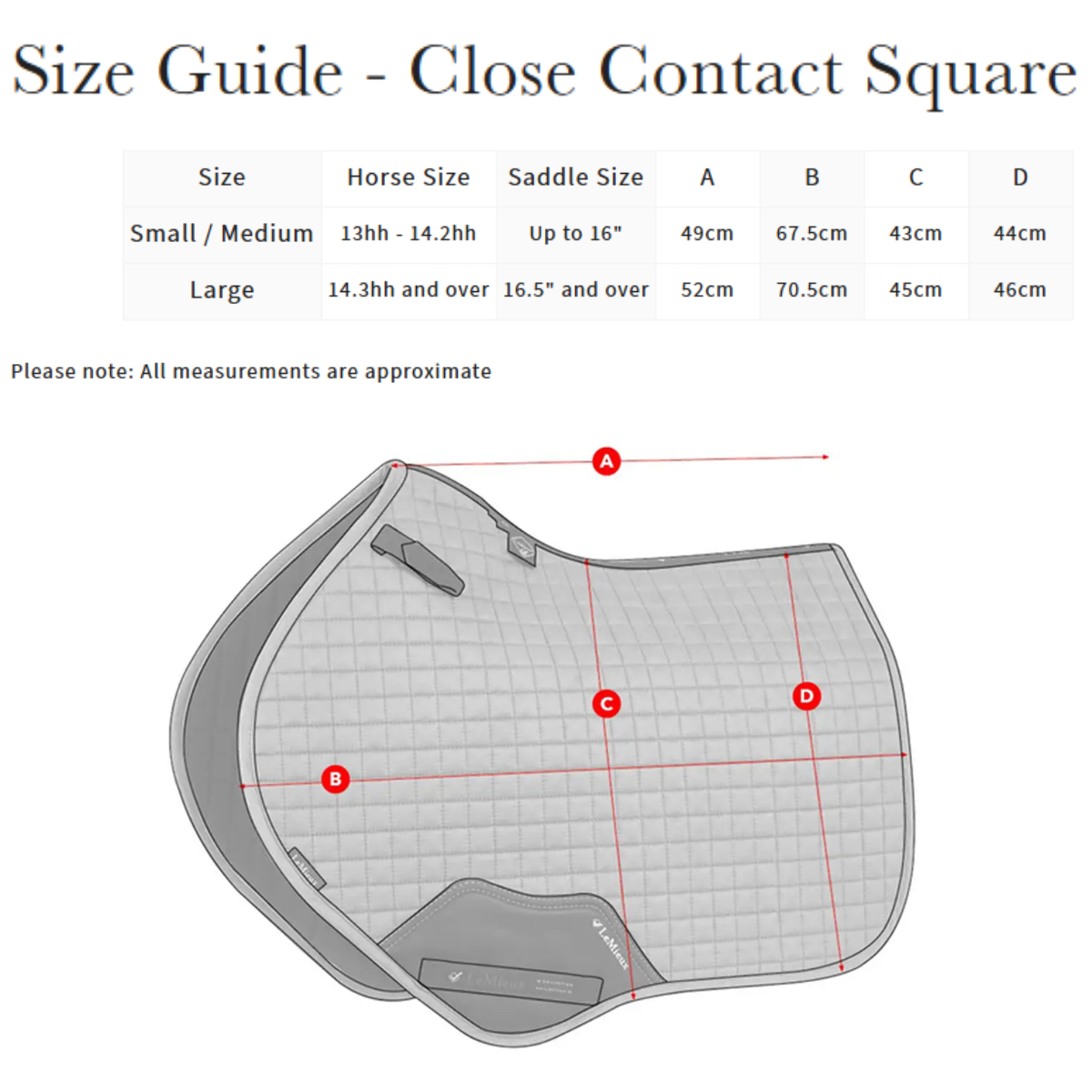 LeMieux Essence Close Contact Square Saddle Pad