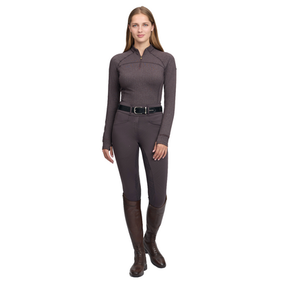 LeMieux Women's Heritage Herringbone Base Layer-Cocoa-model View