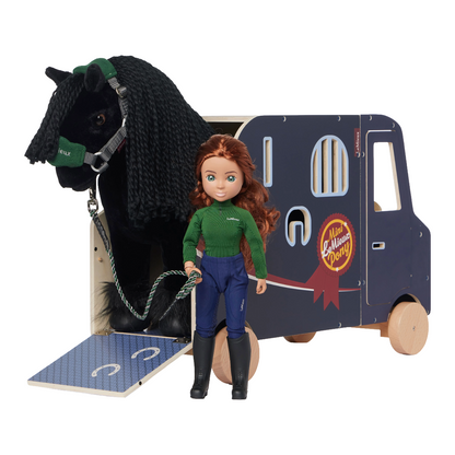 LeMieux Toy Pony Travel Lorry-Wooden-Doll with Horse-Back View