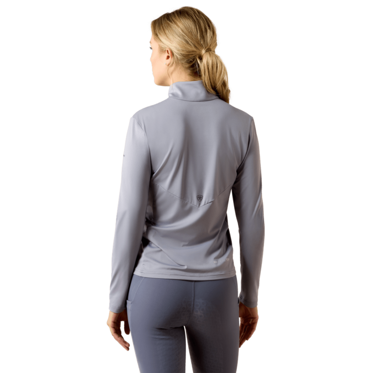 Ariat Women's Lunaveil 1/2 Zip Baselayer - Quick Silver -back view
