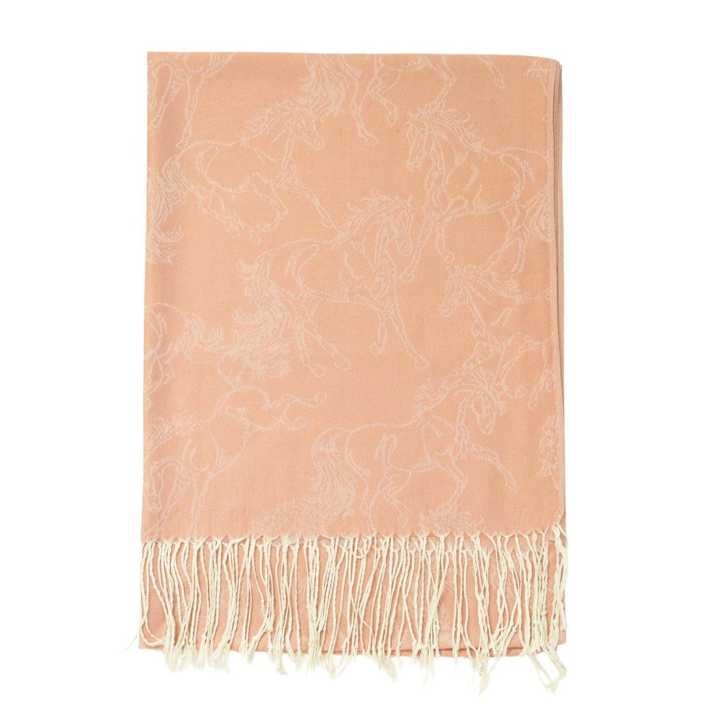 AWST Int'l Lila Linear Horses Pashmina Scarf