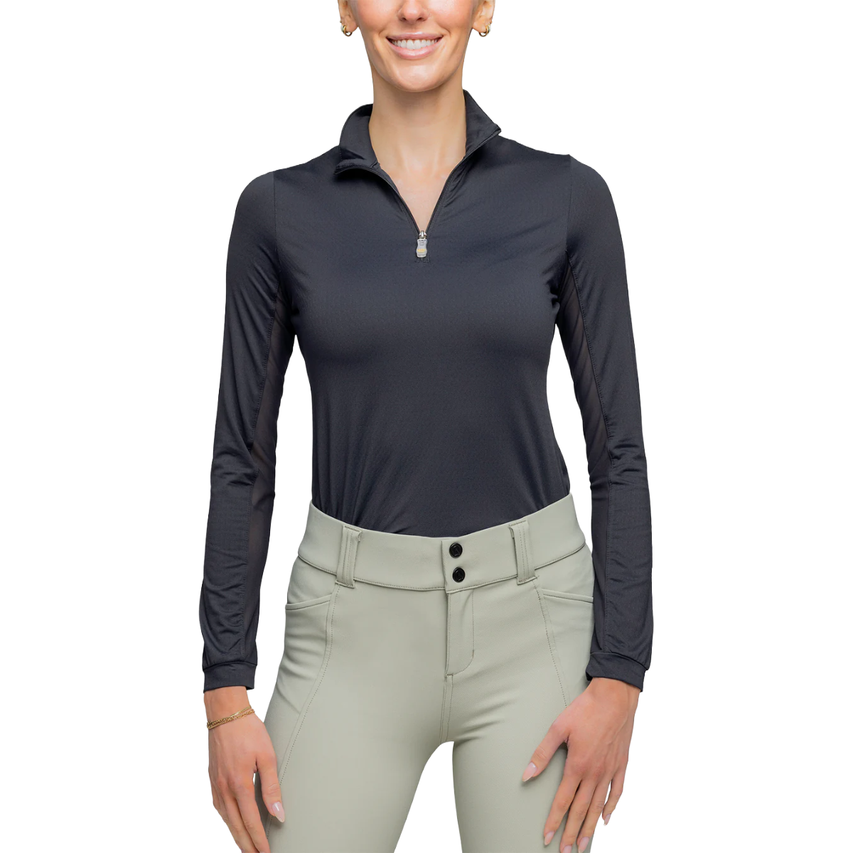 Kastel Women's Black with Black Trim Long Sleeve Sun Shirt