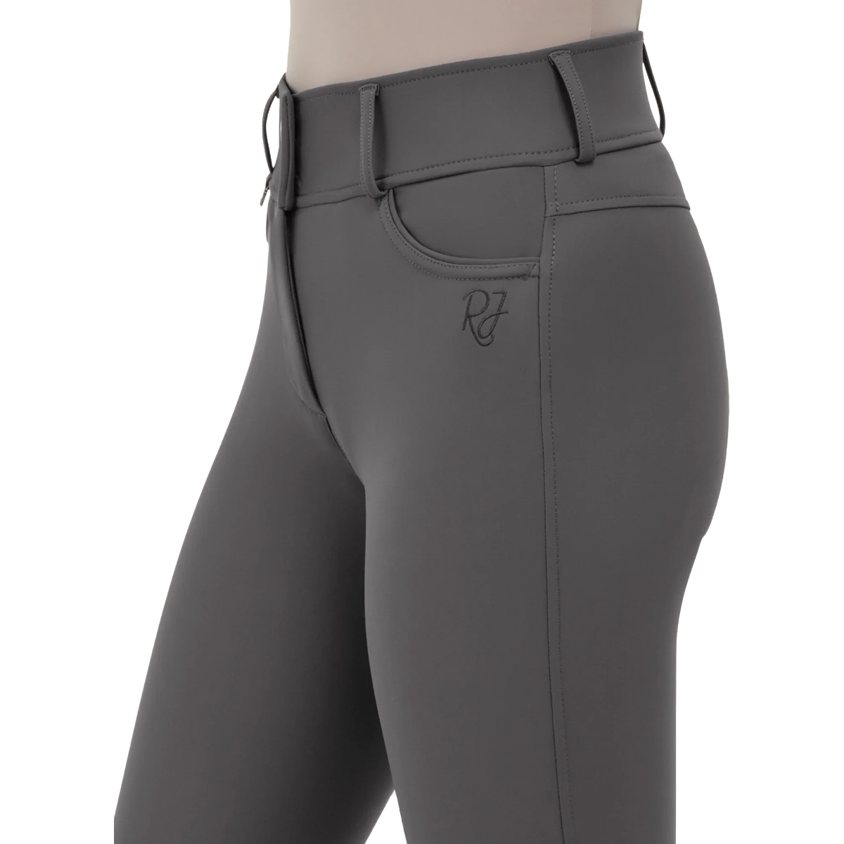 RJ Classics Women's Olivia Knee Patch Breeches-Grey Shadow-Front View