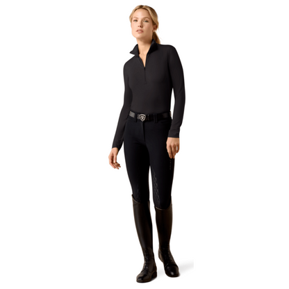 Ariat Women's Lunaveil 1/2 Zip Baselayer- Black- full view
