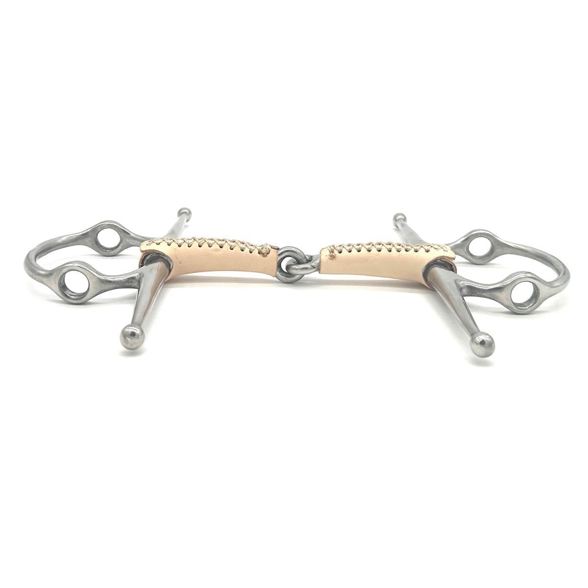Jake Adams Single Jointed Leather Covered Nelson Gag Bit