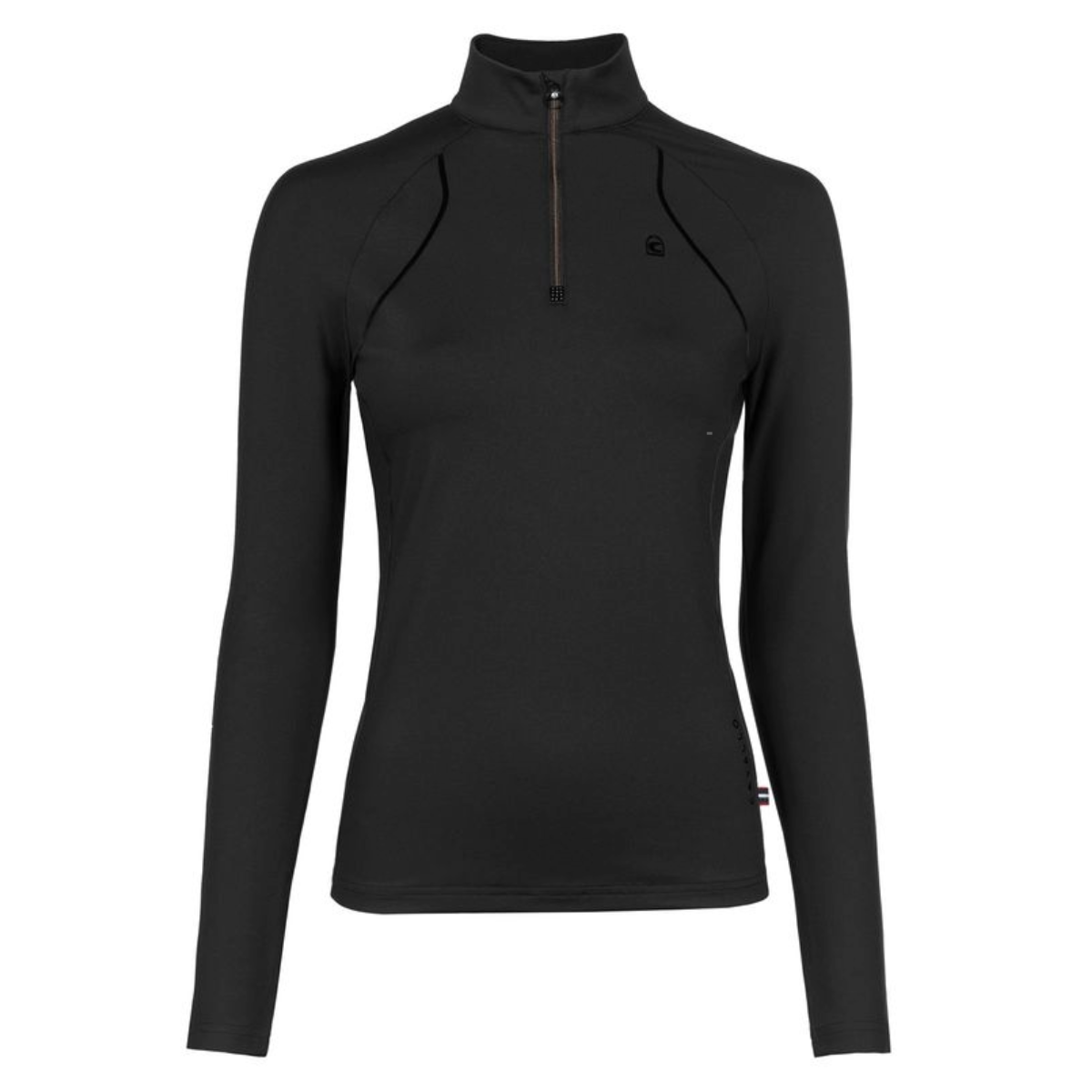 Cavallo Women's Cavaldivya HalfZip Long Sleeve Shirt-Black- Front View