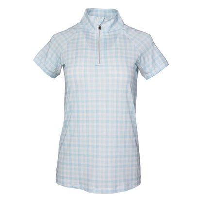 Dapplebay Gingham 1/4 Zip Short Sleeve Riding Top