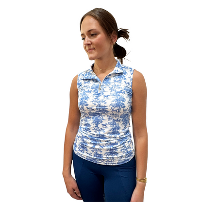 Dapplebay Equestrian Toile 1/4 Zip Sleeveless Riding Top