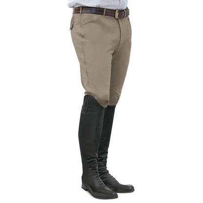 Ovation Men's EuroWeave Front Zip 4-Pocket Knee Patch Breeches