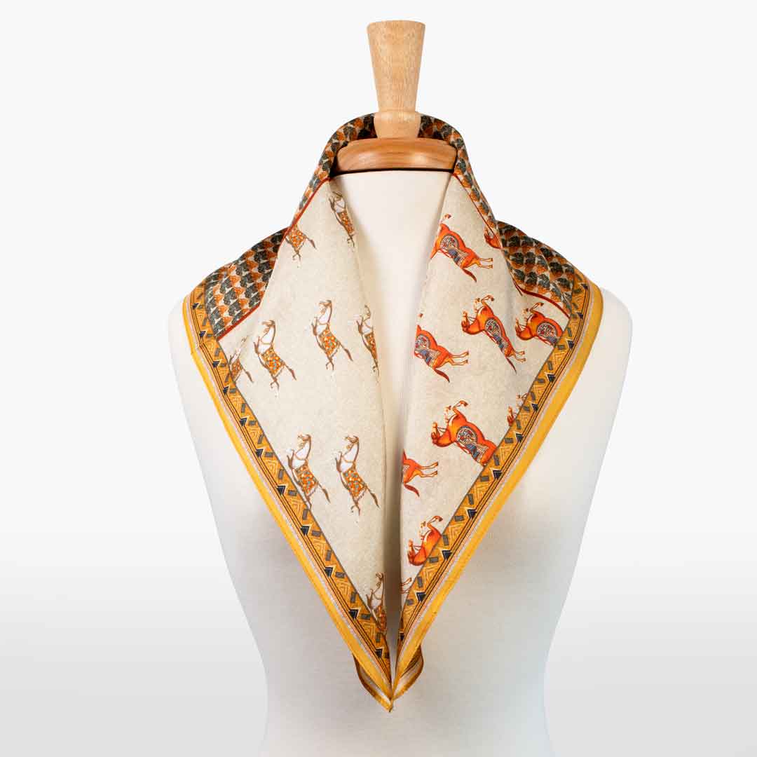 Urban Equestrian  Empire - Stylized Equestrian Scarf in Apricot