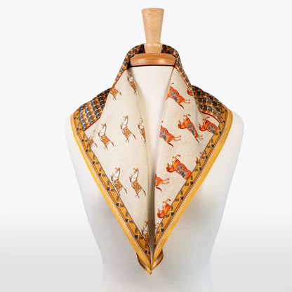 Urban Equestrian  Empire - Stylized Equestrian Scarf in Apricot