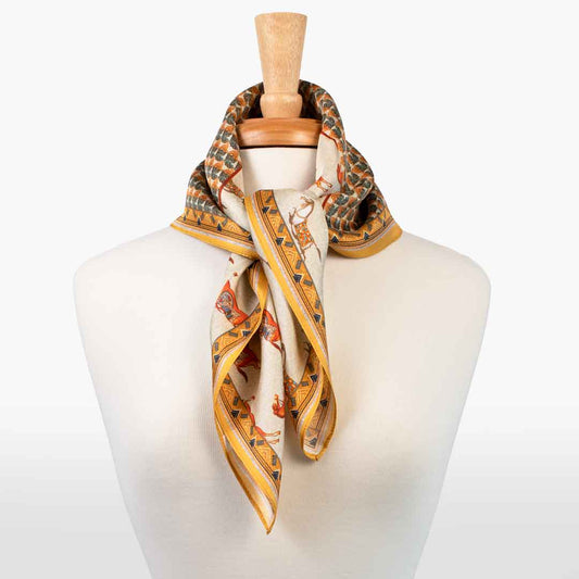 Urban Equestrian  Empire - Stylized Equestrian Scarf in Apricot