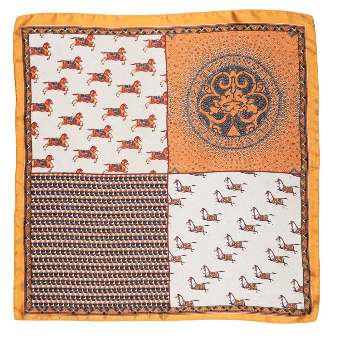 Urban Equestrian  Empire - Stylized Equestrian Scarf in Apricot