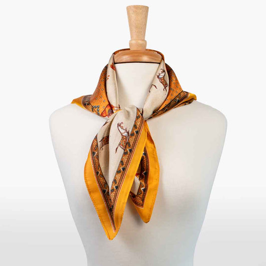 Urban Equestrian  Empire - Stylized Equestrian Scarf in Tangerine