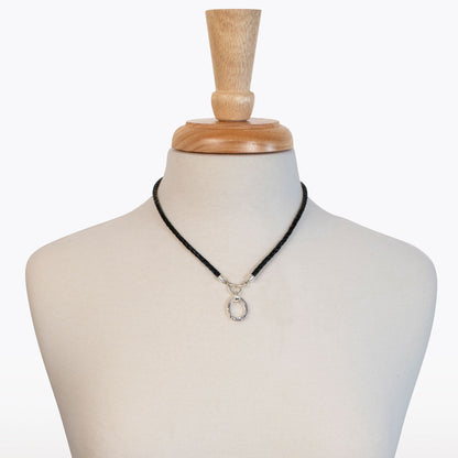 Urban Equestrian  Equinox - Leather & Silver Equestrian Horseshoe Necklace