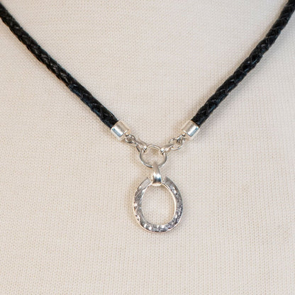 Urban Equestrian  Equinox - Leather & Silver Equestrian Horseshoe Necklace