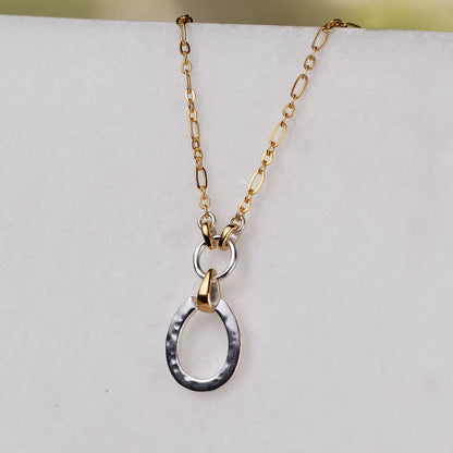 Urban Equestrian  Equinox - Two Tone Equestrian Horseshoe Necklace