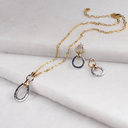 Urban Equestrian  Equinox - Two Tone Equestrian Horseshoe Necklace