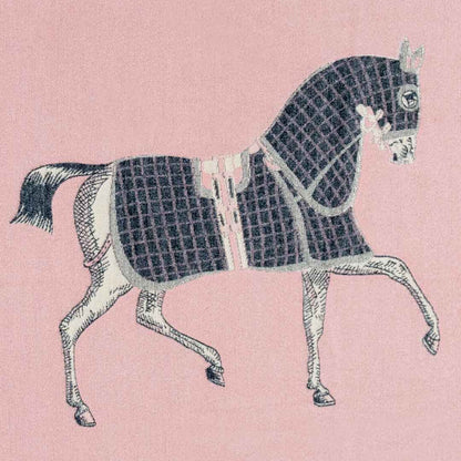 Urban Equestrian  Equus -  Blush Pink Equestrian Motif Luxe Shawl