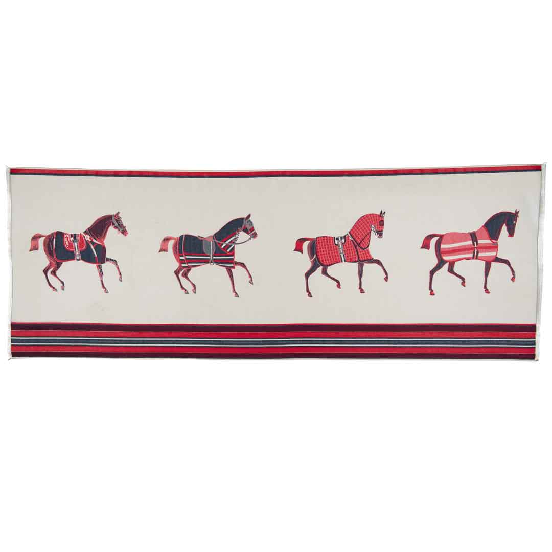 Urban Equestrian  Equus -  Crimson Equestrian Motif Luxe Shawl