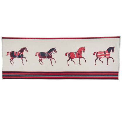 Urban Equestrian  Equus -  Crimson Equestrian Motif Luxe Shawl