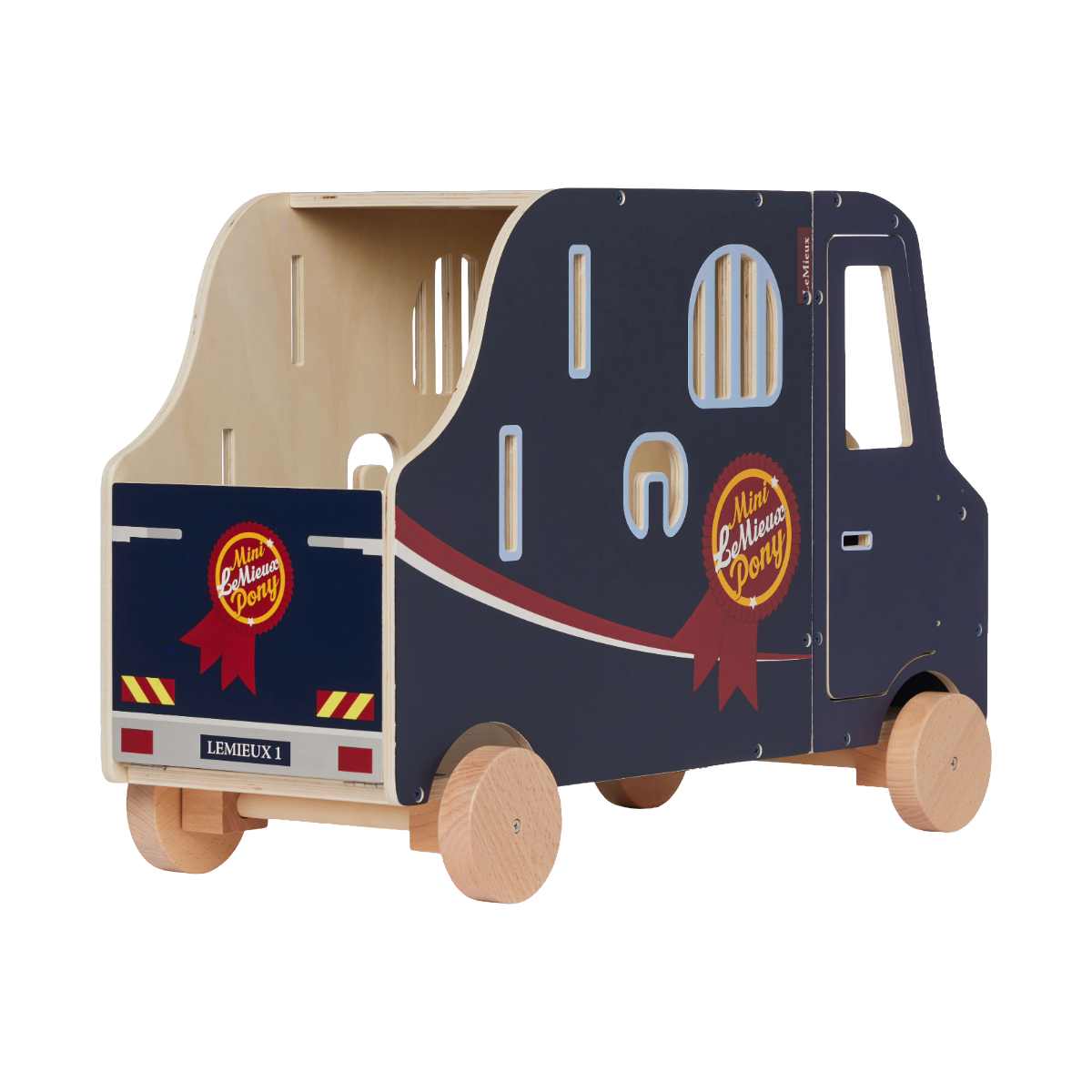 LeMieux Toy Pony Travel Lorry-Wooden-Back Side View