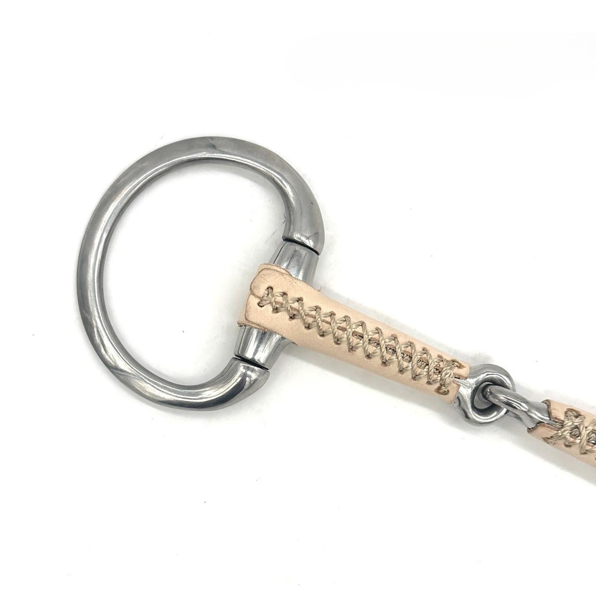 Jake Adams Single Jointed Leather Covered Eggbutt Bit