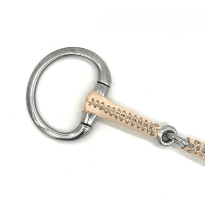 Jake Adams Single Jointed Leather Covered Eggbutt Bit
