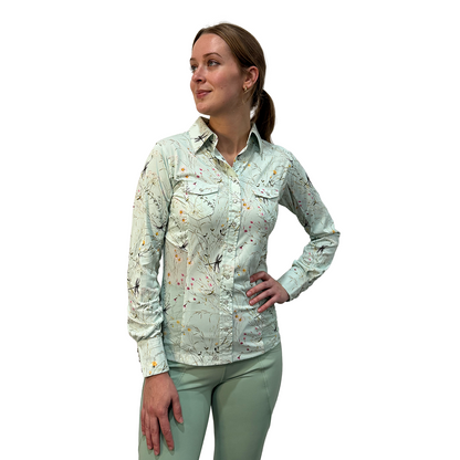 Dapplebay  Dragonfly Meadow Button Down Western Shirt