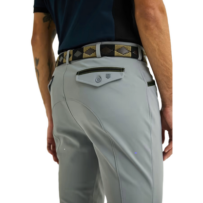 Maya Delorez Men's Half Seat Sport Breeches-Grey-BackView