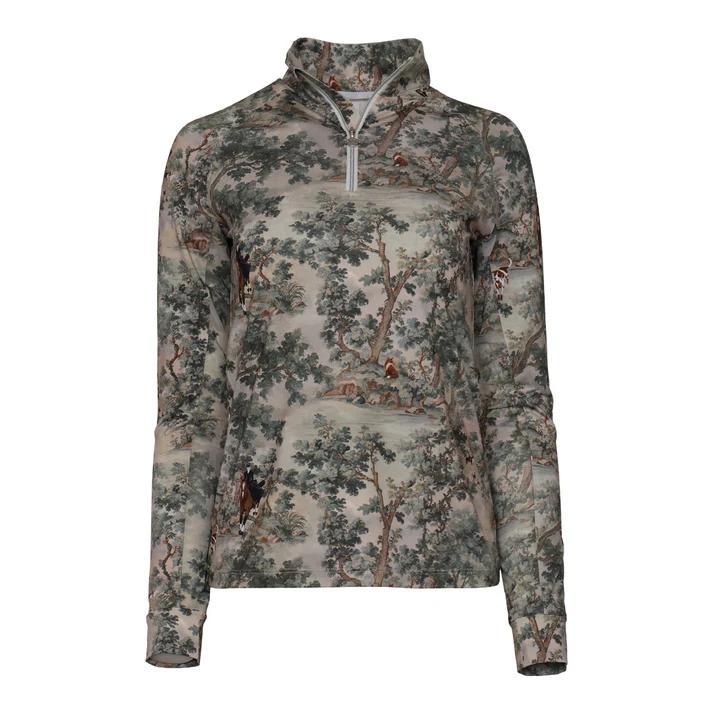 Dapplebay Women's Hunt Tapestry 1/4 Zip Long Sleeve Riding Top