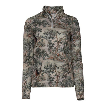 Dapplebay Women's Hunt Tapestry 1/4 Zip Long Sleeve Riding Top