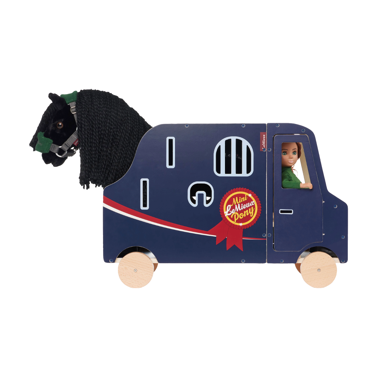LeMieux Toy Pony Travel Lorry-Wooden-Doll and Horse-Side View
