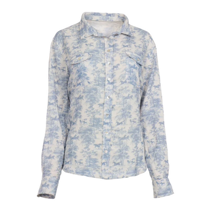 Dapplebay Equestrian Toile Breezy Button Up Top