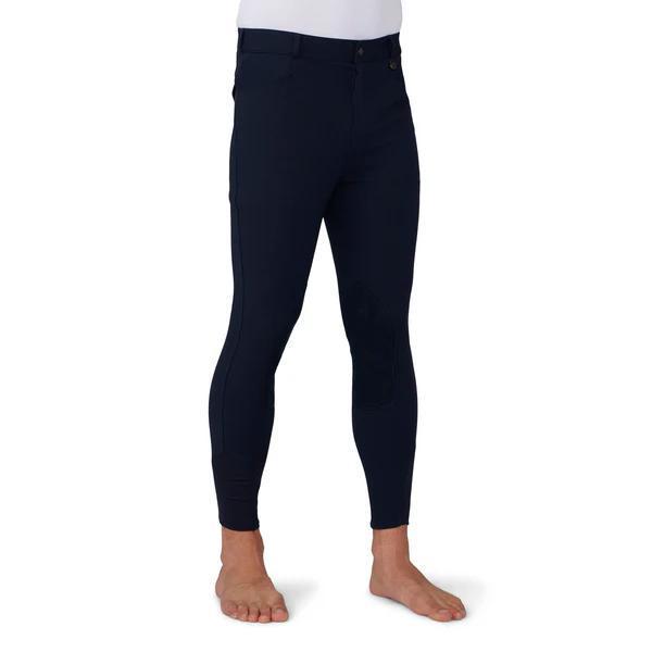 Ovation Men's EuroWeave Front Zip 4-Pocket Knee Patch Breeches