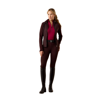 Ariat Women's Skadi Full Zip Jacket model view in Chocolate plum